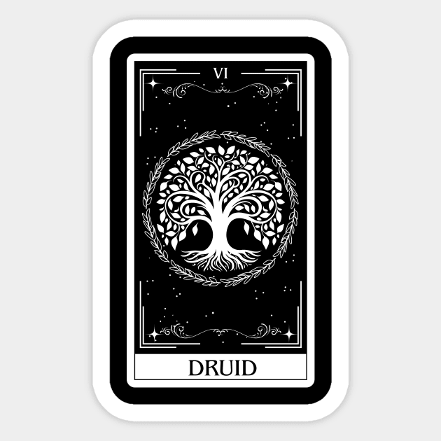 Druid Tarot Card D&D Nat 20 Dungeons & Dragons Sticker by JaeSlaysDragons